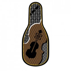 BFIC-0047 DOPPIO STRATO IN SETA PER BORSA PER VIOLINO - ORANGE