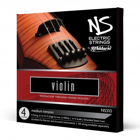 NS310 SET DI CORDE D'ADDARIO NS PER VIOLINO ELETTRICO, SCALA 4/4, TENSIONE MEDIA