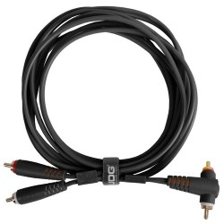 U97005BL - Ultimate Audio Cable Set RCA Straight - RCA Angled Black