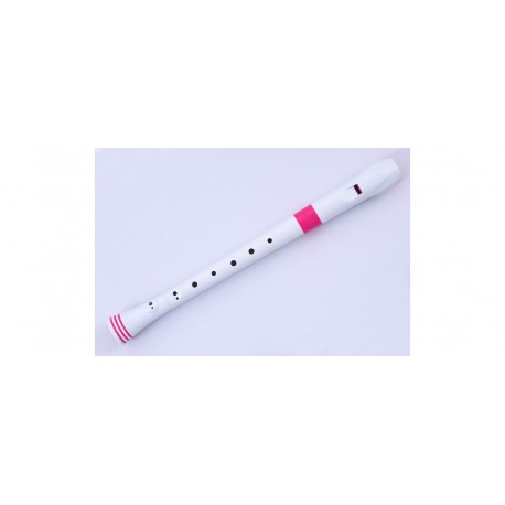 SOPRANO RECORDER-DITEGGIATURA TEDESCA (BIANCO/ROSA)